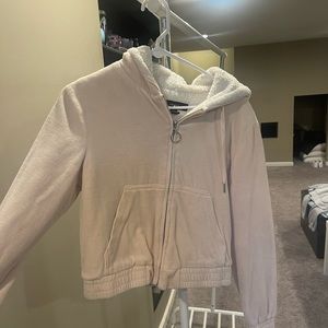 Baby Pink Cropped Zip Up